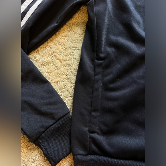 ADIDAS Navy Zip Up Bomber Jacket - Picture 5 of 7